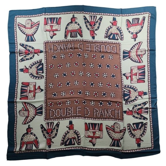 Double D Ranch Accessories - Double D Ranch Scarf New Green Brown Pueblo Bird Scarf FA970